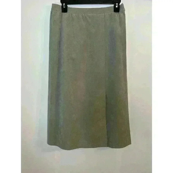 Vintage Ultra Suede Womens 14‎ Maxi Skirt Gray Corpcore Classiccore Careerchic - Picture 1 of 8